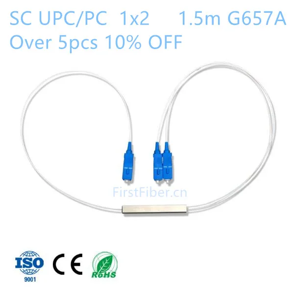 FirstFiber SC PC UPC splitter 2 Каналы Blockless Micro Тип 1x2 PLC Оптического Волокна Splitter с 1 5 м кабель
