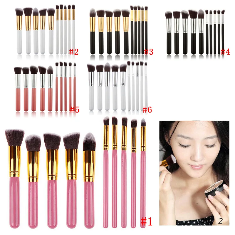 

10Pcs Professional Women Cosmetic Brushes Set Powder Eyeshadow Foundation Face Blushes New Makeup Beauty Kits Tools