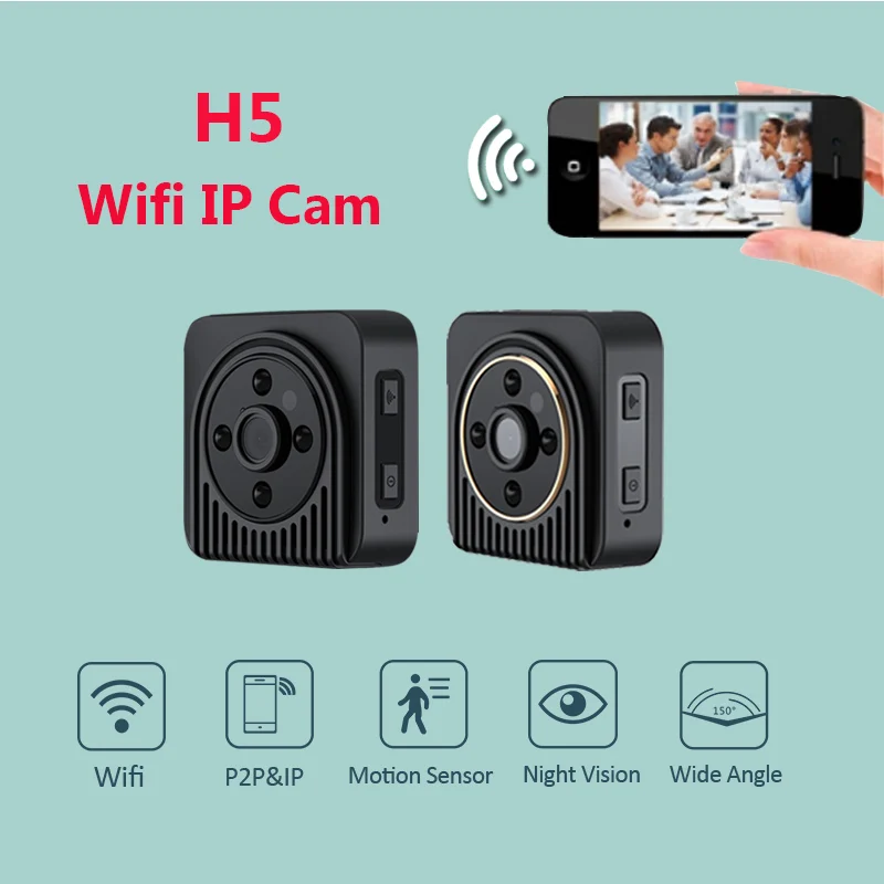 H5 Беспроводной мини Камера H.264 720P HD Wifi IP DV инфракрасный Ночное видение Micro Широкий