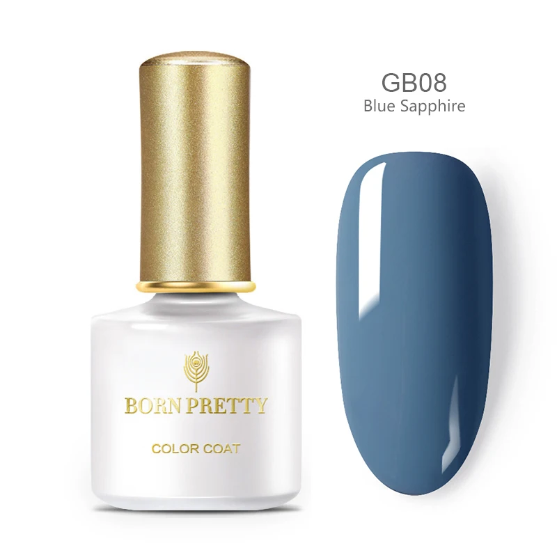 BP-GB08Blue Sapphir BORN PRETTY, 6 мл, чистый цветной гель для ногтей, лак, серый, синий цвета, замачиваемый, УФ светодиодный, Полупостоянный Гибридный Гель для дизайна ногтей - Цвет: BP-GB08Blue Sapphir