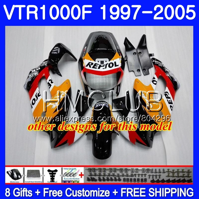 Body For HONDA SuperHawk Green white VTR1000F 97 02 03 04 05 77HM.21 VTR 1000 F 1000F VTR1000 1997 2002 2003 2004 2005 Fairing | Автомобили