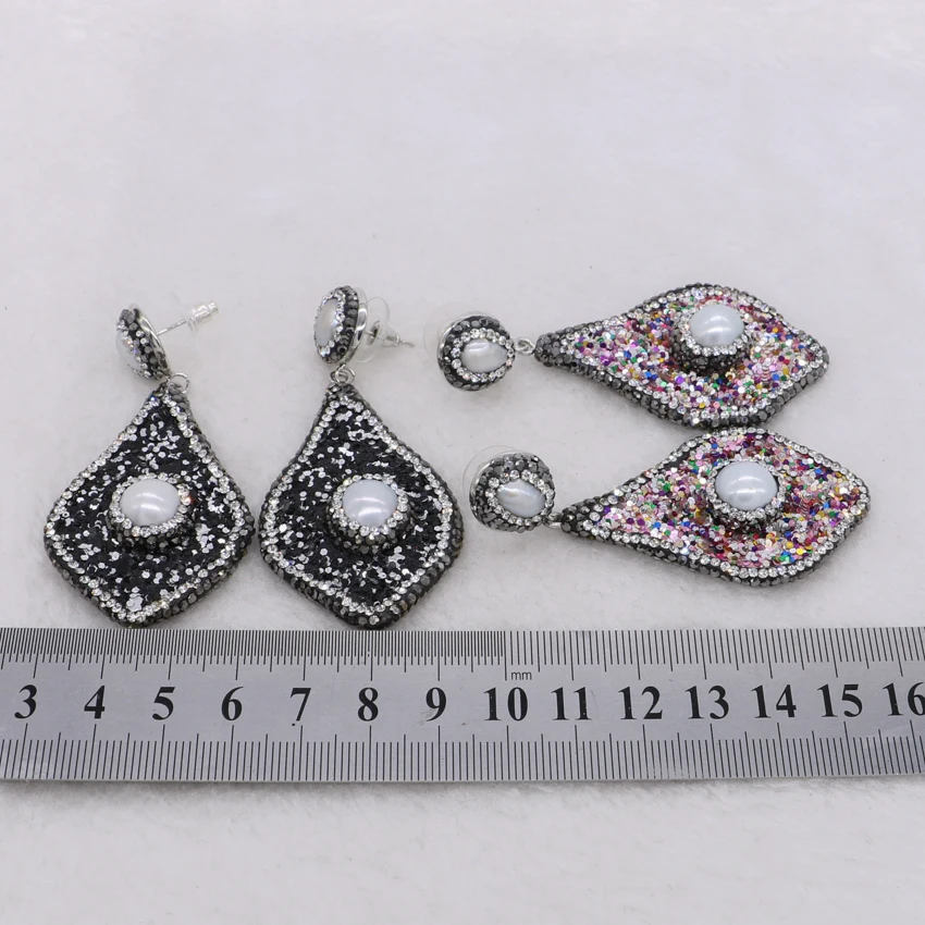 Fashion Bling bling petal shape earrings pay rhinestone&amp pearls jewelry Wholesale gift for lady 1500 | Украшения и аксессуары