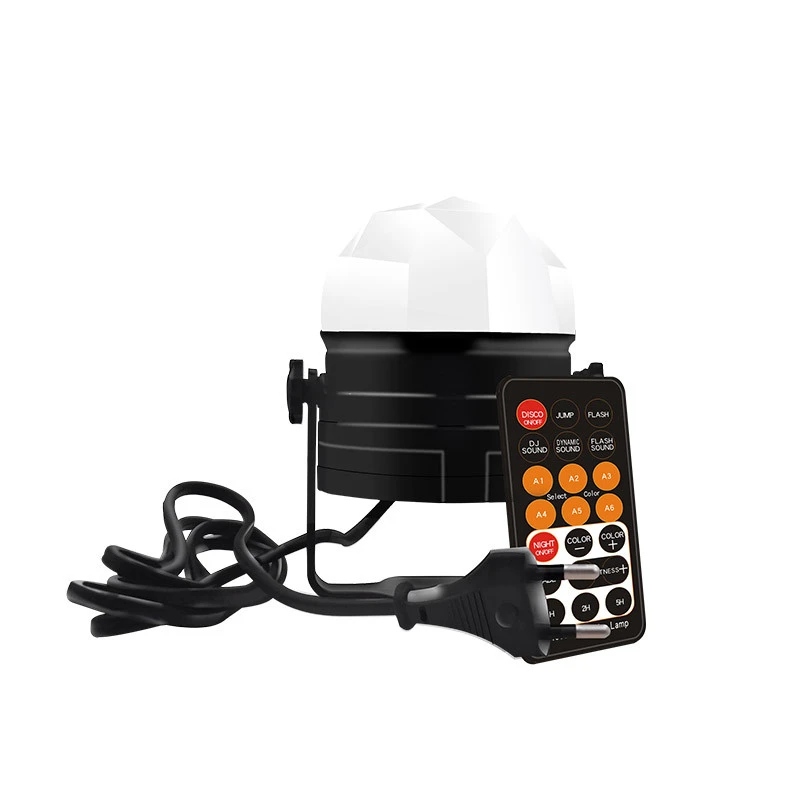 Миниатюрный RGB Хрустальный волшебный звуковой активационный диско-шар 9 Вт