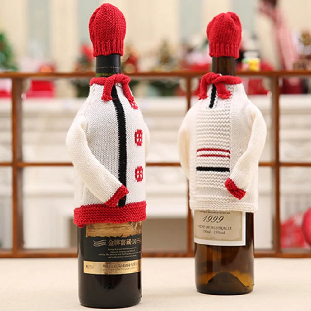 Один комплект Рождество аксессуары вина свитер на бутылку Обложка сумка Санта