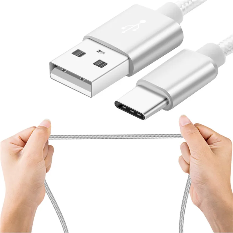 Кабель с разъемом USB Type C нейлоновая оплетка 2A быстрая кабель для зарядки и