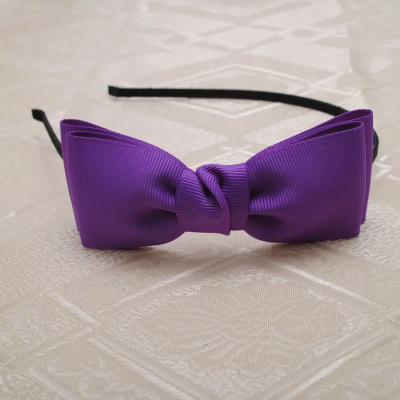 purple 1 ед. однотонное цветные ленты банты для маленьких детские повязки для волос на голову обруч для волос детская бутик тиара аксессуары для девочек - Цвет: purple