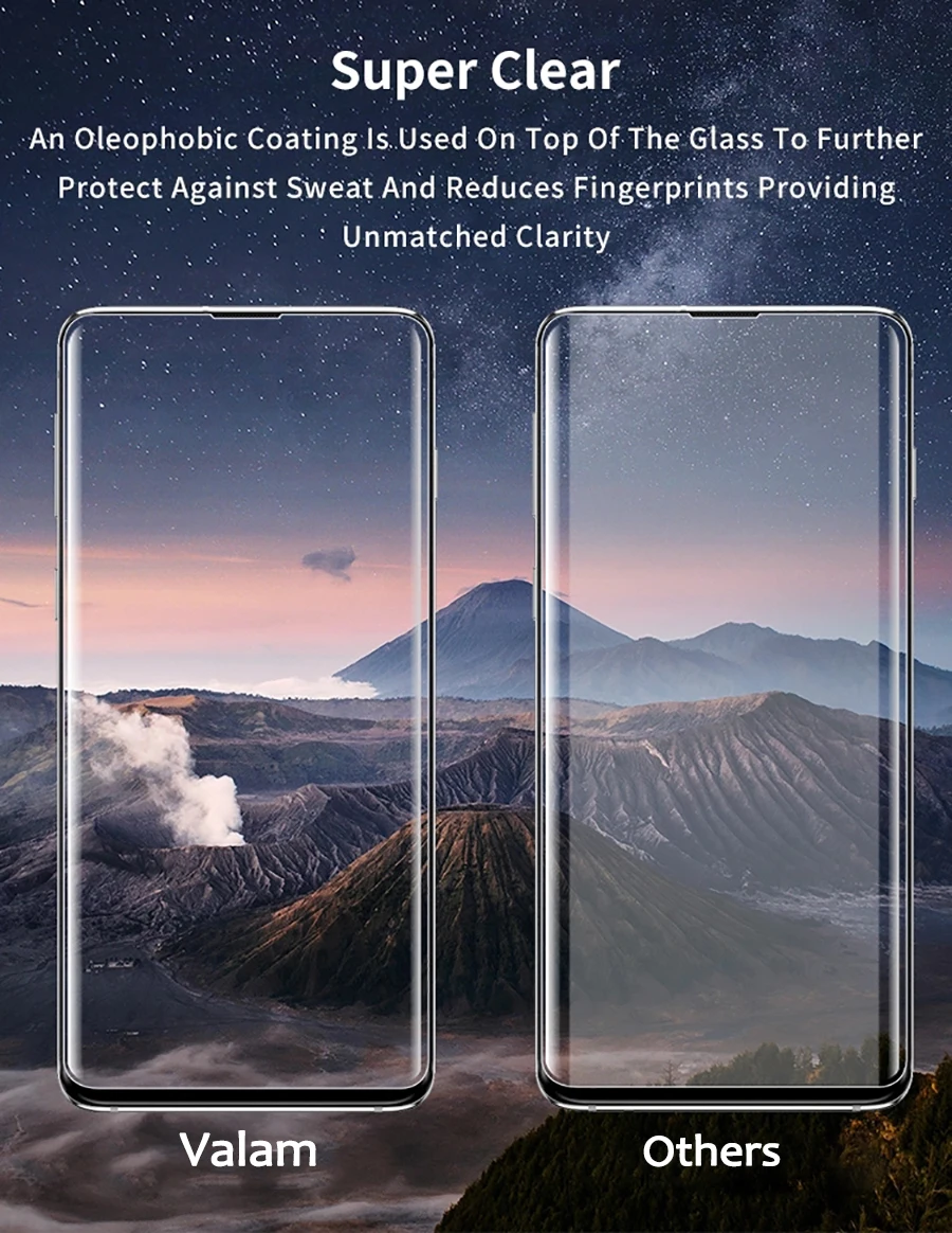 VALAM UV полное клеевое закаленное стекло для samsung S10 полное покрытие нано жидкое прозрачное УФ стекло протектор для samsung S10 Plus