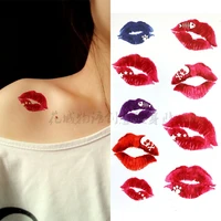 colorful beautiful red rosy lips body art waterproof fake tattoo lovely for woman flash temporarytattoo stickers 1020cm kd639