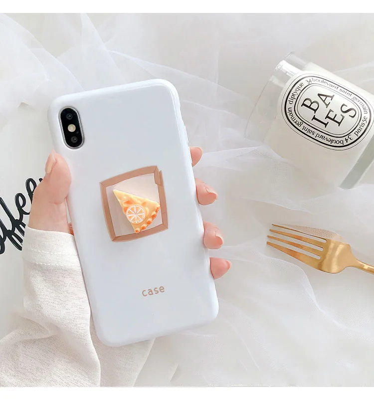 Cake GlamPhone Чехол трехмерная пицца торт чехол для телефона для iPhone X XS Max XR Мягкий силиконовый чехол для iPhone 7 8 6 6s Plus чехол - Цвет: Cake