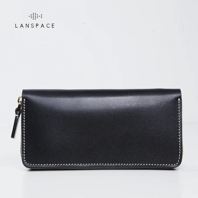 Мужской кожаный кошелек LANSPACE брендовый тонкий модный дизайнерский Кошелек для