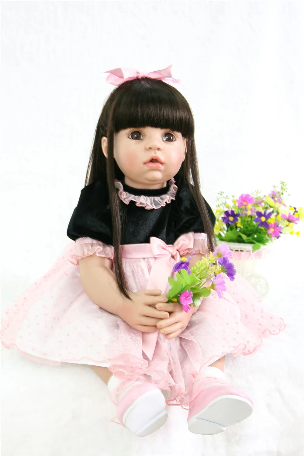 New 60cm Silicone Reborn Babies Lifelike Toddler Angel Baby Bonecas Girl Doll Bebe Brinquedos Toys For Kids Gift | Игрушки и хобби