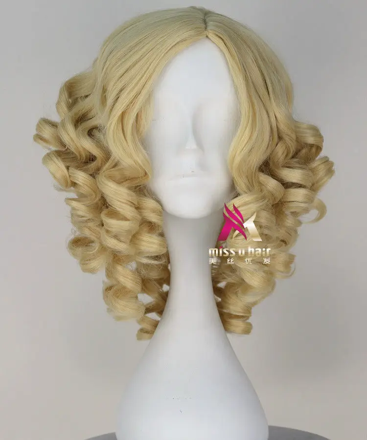 Free Shipping>>> Fabulous Blonde Curly Cinderella Fairy Godmother Cosplay Party Wig Hair |