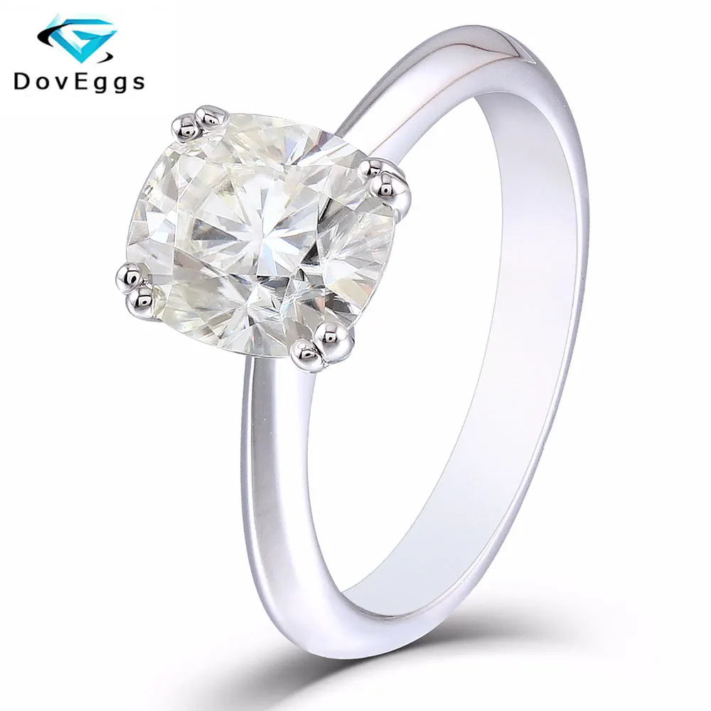 DovEggs 2 карата 7*8 мм Огранка подушки HI Color Муассанит бриллиант Стерлинговое Серебро