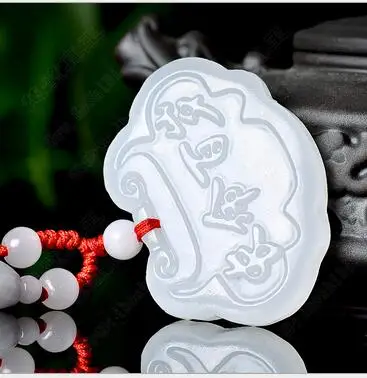 Baby the best gift Pure manual sculpture longevity locked ruyi pendant tie-in white bead string necklace Boys and girls styles | Украшения