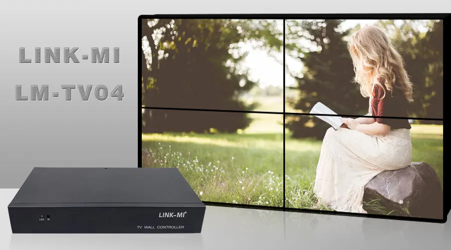 LINK-MI LM-TV04 1920x1080@ 60 Гц 4 Выход HDMI Full HD светодиодный/ЖК-дисплей 2x2 HDMI видео стены контроллер, процессор RS232