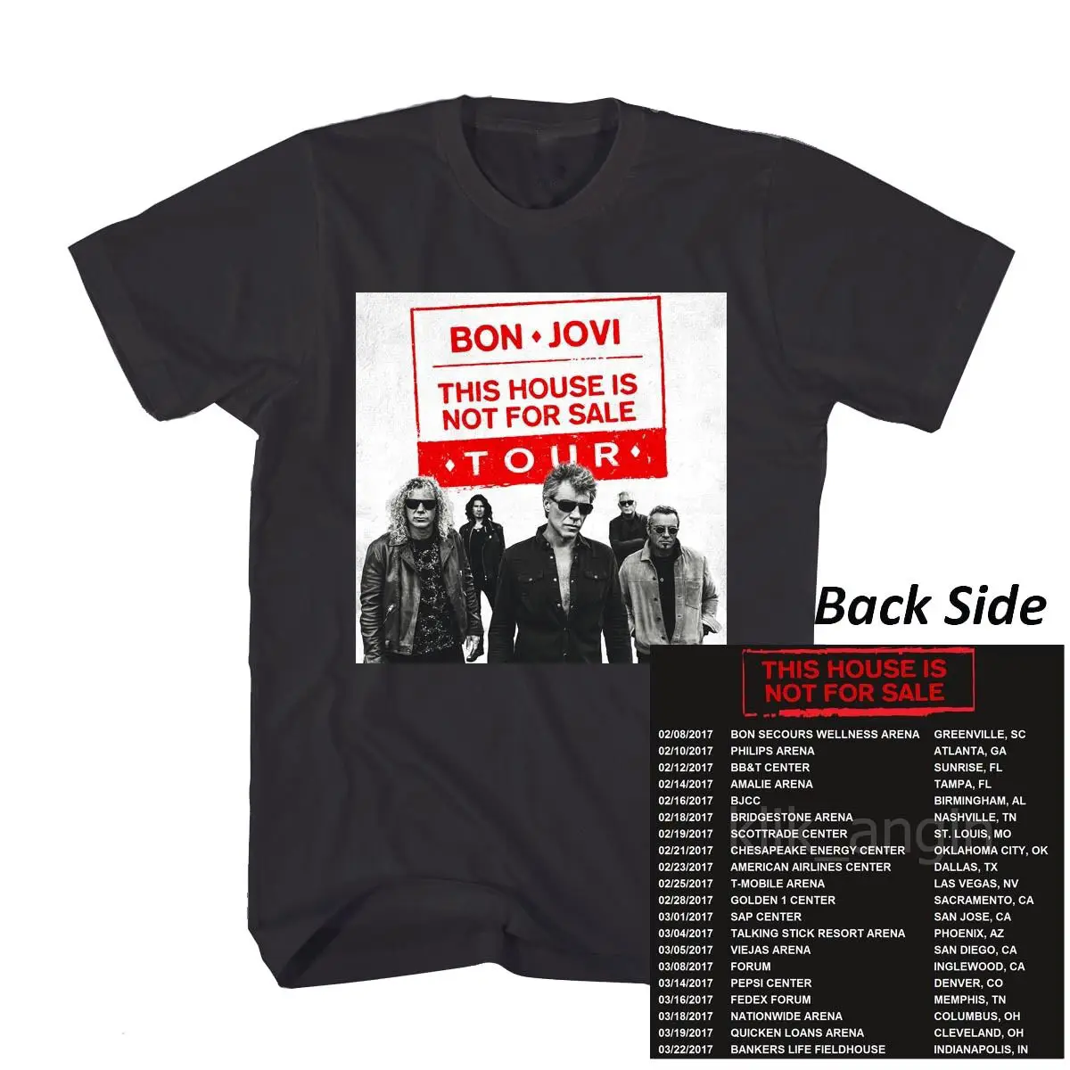 Bon Jovi/2017 г. черная футболка в стиле унисекс с надписью This House is not for sale tour Хлопковая