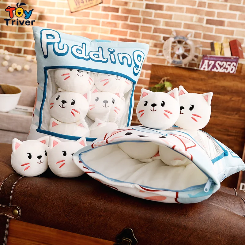 Плюшевая подушка-Пудинг в виде кошки одной сумке | Игрушки и хобби