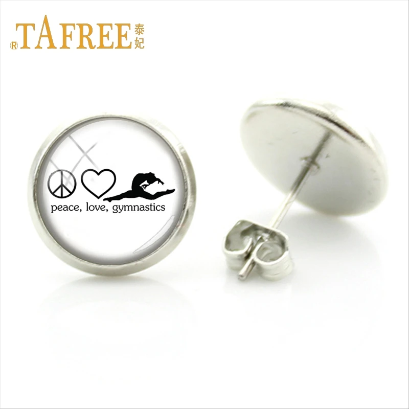 Изящные серьги-гвоздики TAFREE с изображением балерины студенческие