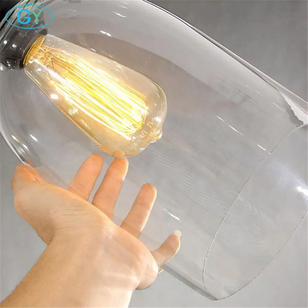 AC100 240v прозрачные стеклянные подвесные светильники в винтажном стиле Edison для