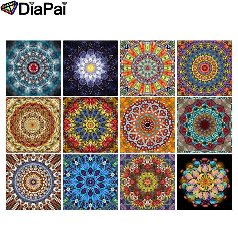 Полноформатная/круглая Алмазная 5D картина DIAPAI сделай сам религиозная Мандала