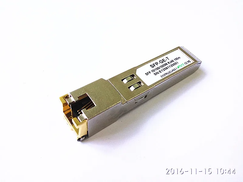 

China Wholesale Optic Fiber 1000M 10/100/1000M GLC-T Copper SFP Transceiver RJ45 Connector