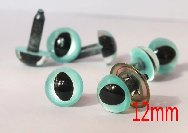 12 мм пластиковые безопасные глаза с шайбой синий цвет|with eyes|plastic safety eyes12mm eyes |