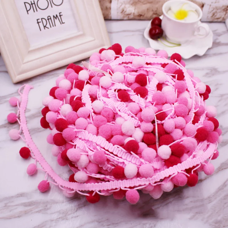 Pom Trim Lace Fabric Sewing Accessories Pompons tassel Ball Fringes Ribbon For DIY Material Craft Apparel |