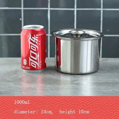 1000ml XMT-HOME миска из нержавеющей стали для приготовления пищи, толстое суповое горшочек с крышкой, мочевина, баночки для яиц, контейнер для масла для приправ, 1 шт - Цвет: 1000ml