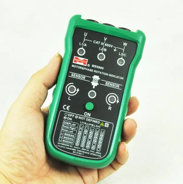 Светодиодный индикатор Mastech MS5900 3 фазы вращения двигателя, измеритель последовательности, тестер