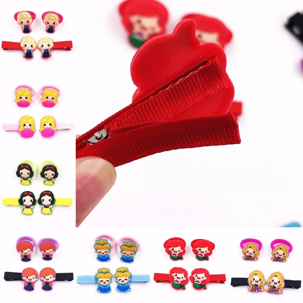 4 шт Принцесса Эльза Мультфильм Русалочка Анна Белоснежка Девушки аксессуары для