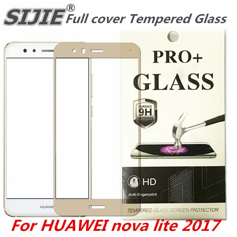 Полное покрытие закаленное стекло для HUAWEI nova lite 2017 экран защитный чехол