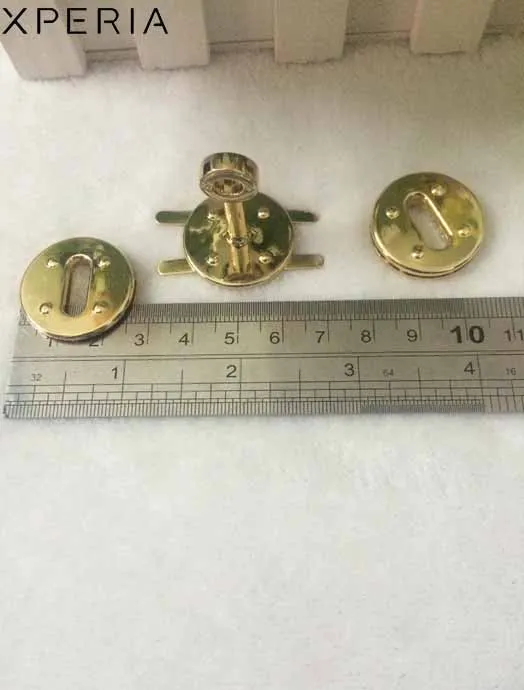 12 шт./лот бледно золотой багажа Аппаратные аксессуары из трех частей замка замок