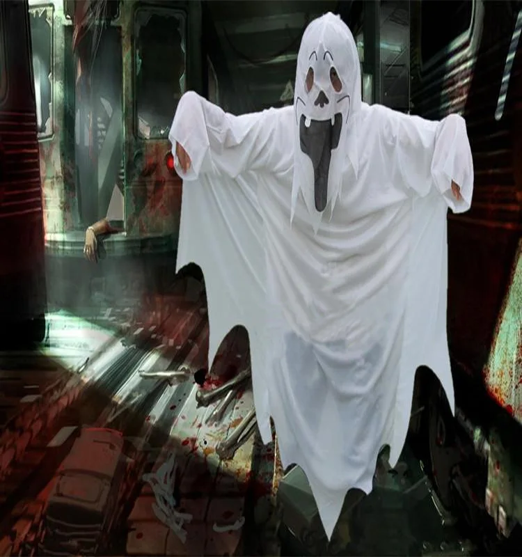 Хэллоуин Косплэй костюм Призрак Демон ужас белый призрака взрослый Haunted Mansion
