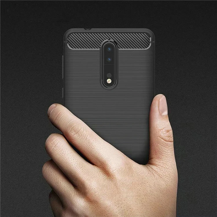 Чехол для телефона Nokia 8 из углеродного волокна Мягкий ТПУ силиконовый матовый