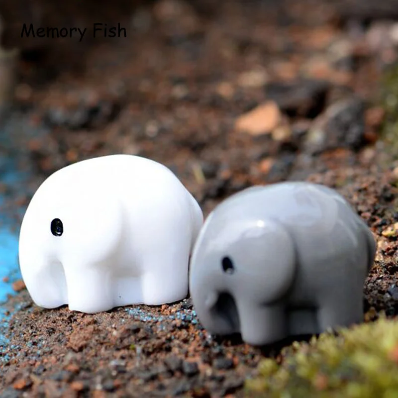 Kawaii Мини мультфильм Слон Статуэтка микро сад/сочный Декор фигурки животных