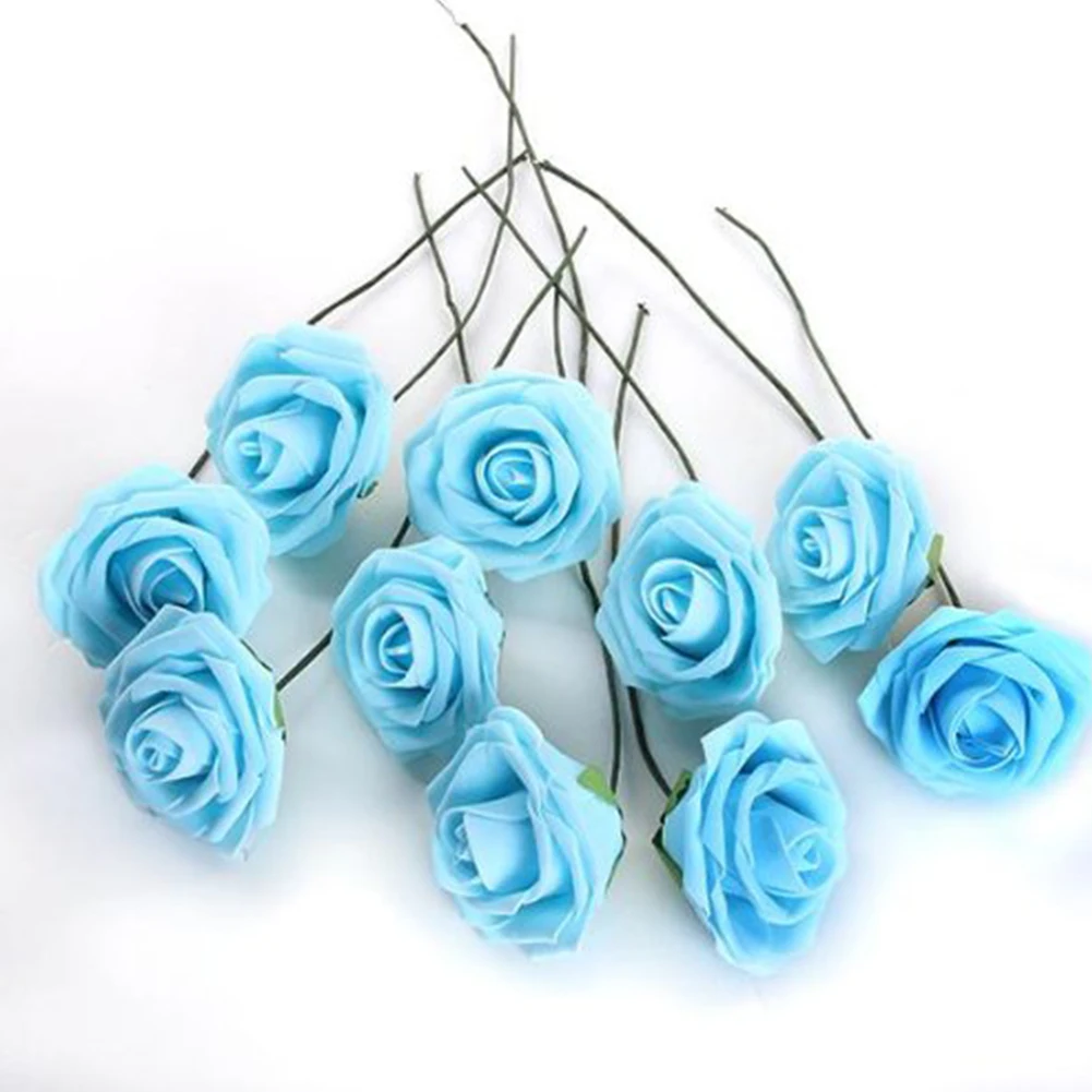 10 шт искусственная Роза Цветок голова Настоящее прикосновение латексные розы