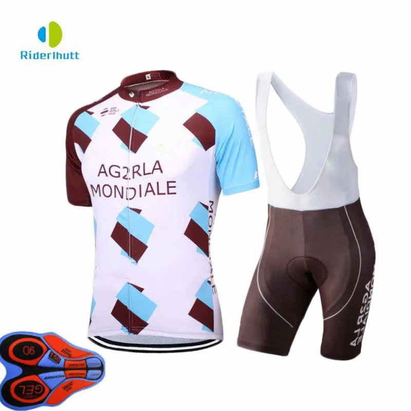 2018 профессиональная команда AG2R Велоспорт Джерси с коротким рукавом велосипедная