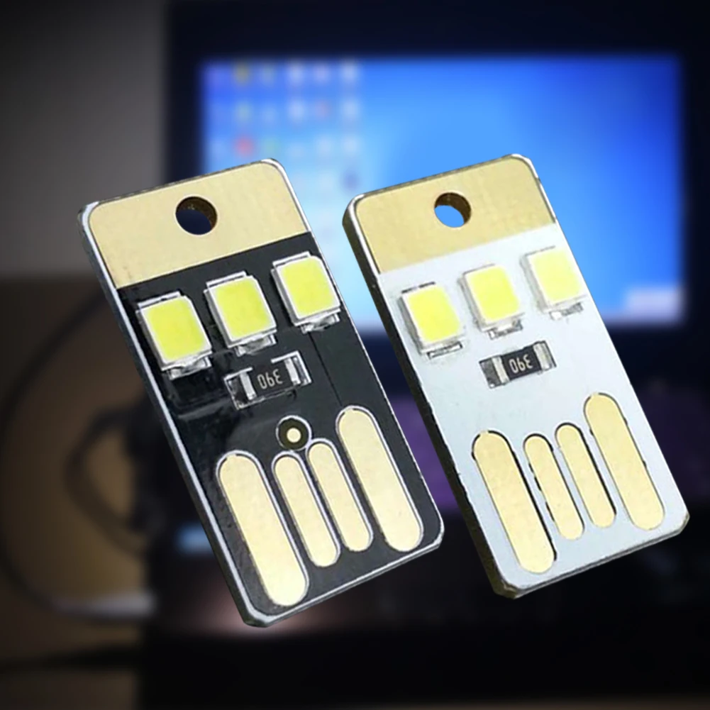 Ультра-тонкий светодиодный USB ночник 5000 мАч Мини карманная лампа брелок Плавная