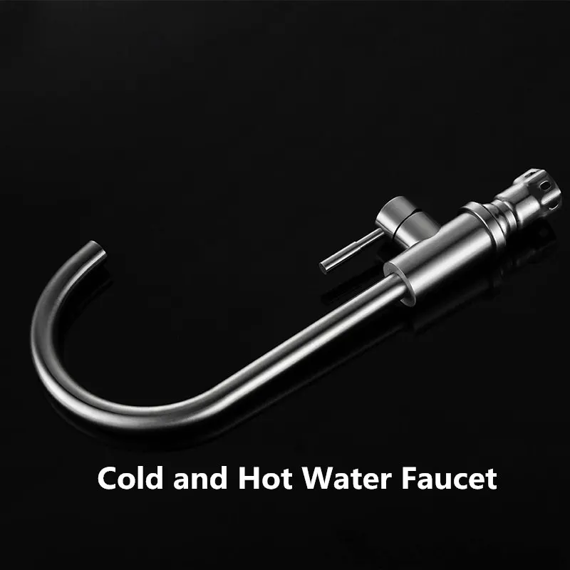 Cold and Hot Faucet Модный стиль, кухонный кран из нержавеющей стали, гусиный кран на бортике, смеситель для холодной и горячей воды, одноместный кран для раковины - Цвет: Cold and Hot Faucet