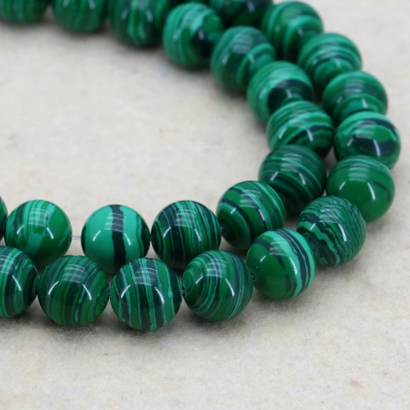 

New!12mm Green malachite round loose beads 15inches 2 piece/lot DIY stone beads suitable for women jewelry handmade design