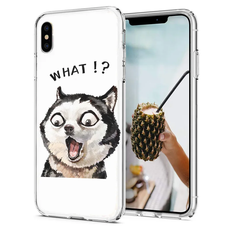 Soft Phone Case For iPhone X XS XR Covers TPU Colorful Cute Cat Panda Rabbit Painted Fundas iPhone6 7 Max E109 |