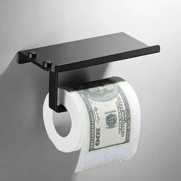 only paper holder B Amibronze, 304, нержавеющая сталь, аксессуары для ванной комнаты, черная краска, полотенце, бар, полотенце, кольцо, держатель для бумаги, ткань, крючок, аксессуар T100S - Цвет: only paper holder B