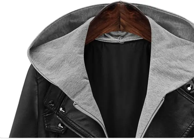 5XL Женская куртка из искусственной кожи осенне зимние куртки с капюшоном и