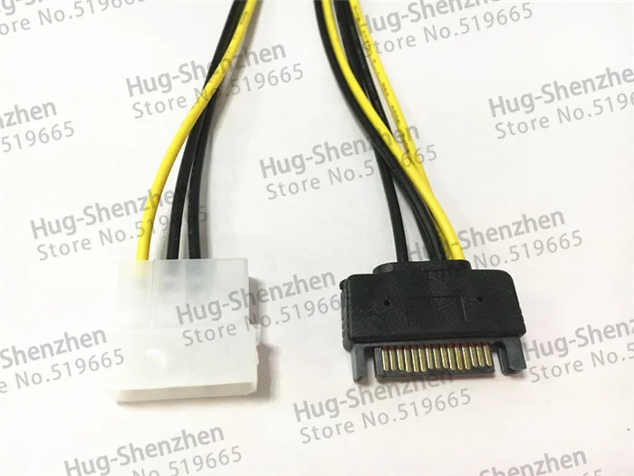 20 шт. 15 Булавки sata 4 IDE до 8 6 + 2 PCI E для видео карты мужской Питание кабель 18awg см gup |