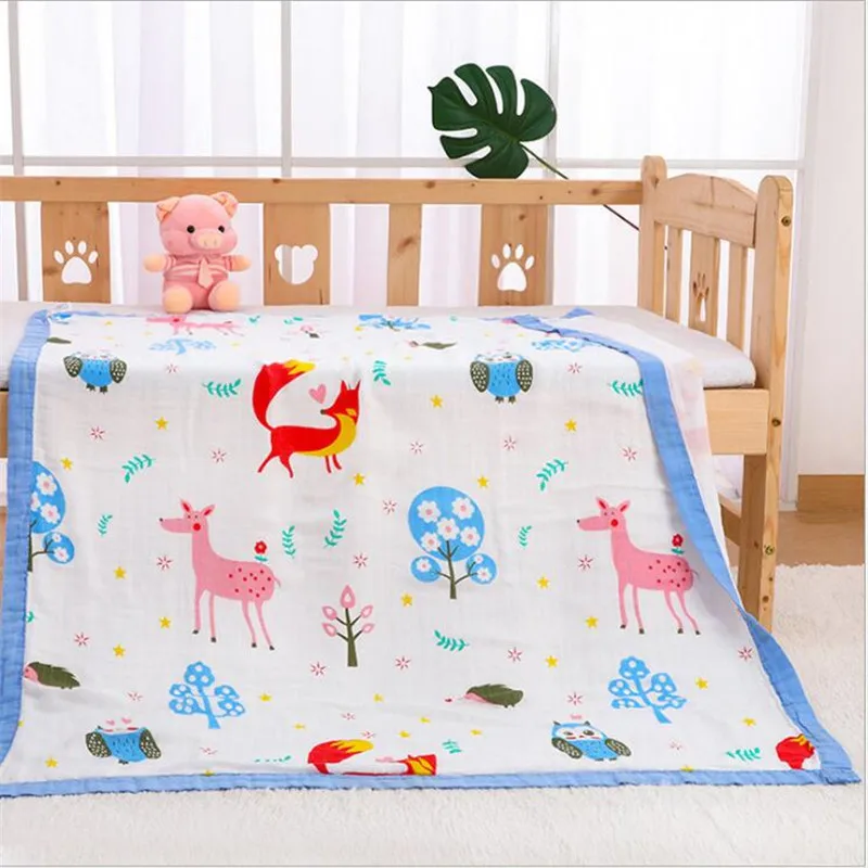 as picture 110x120 см 4 слоя из бамбуковых волокон, Одеяло Детские Одеяло s новорожденных муслин Одеяло s мягкого бамбукового волокна и хлопка Одеяло для ребенка - Цвет: as picture
