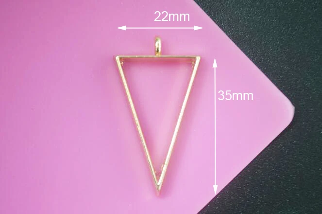 Triangle KC gold 5 шт. геометрические полые прессованные цветы смолы пустые рамки Подвески Ювелирные изделия Поиск изготовления ручной работы ремесло плавающий медальон прямоугольник - Цвет: Triangle KC gold