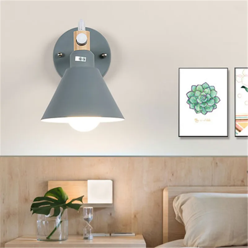 Современные железные деревянные светодиодные Настенные светильники в стиле