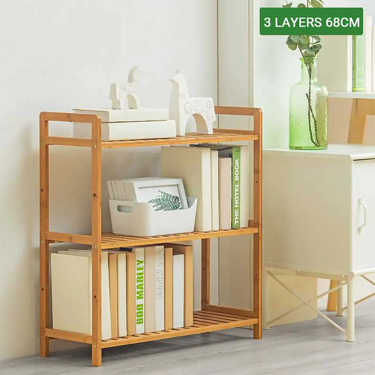 3 layer 38cm 5/4/3 слоя в современном стиле с красивыми растениями цветком стойка полки стеллаж для хранения из бамбука многофункциональный для сада Ванная комната Кухня Гостиная - Цвет: 3 layer 38cm