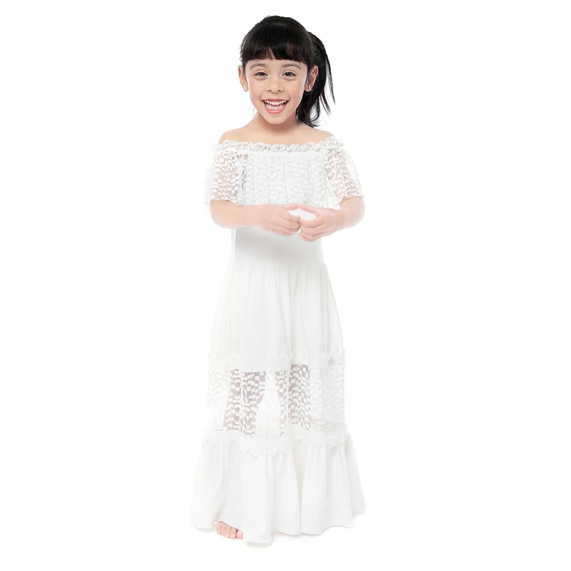 Kaia Angel 2020 new girl princess dress wedding birthday party gift white summer factory wholesale 5 pieces / batch | Детская одежда и