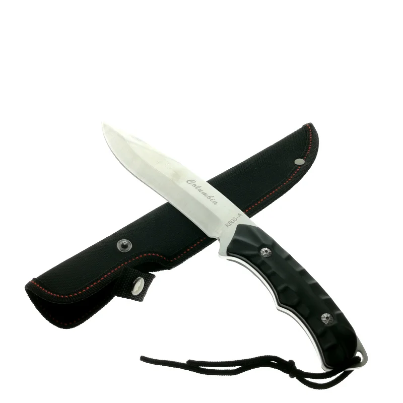 Mengoing Wilderness Survival Fixed Blade Knife 440C Steel Sanding Matte Black Predator Hunting Knives Nylon Sheath | Инструменты